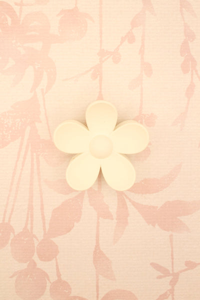 Matte Flower Hair Claw Clip | Off White