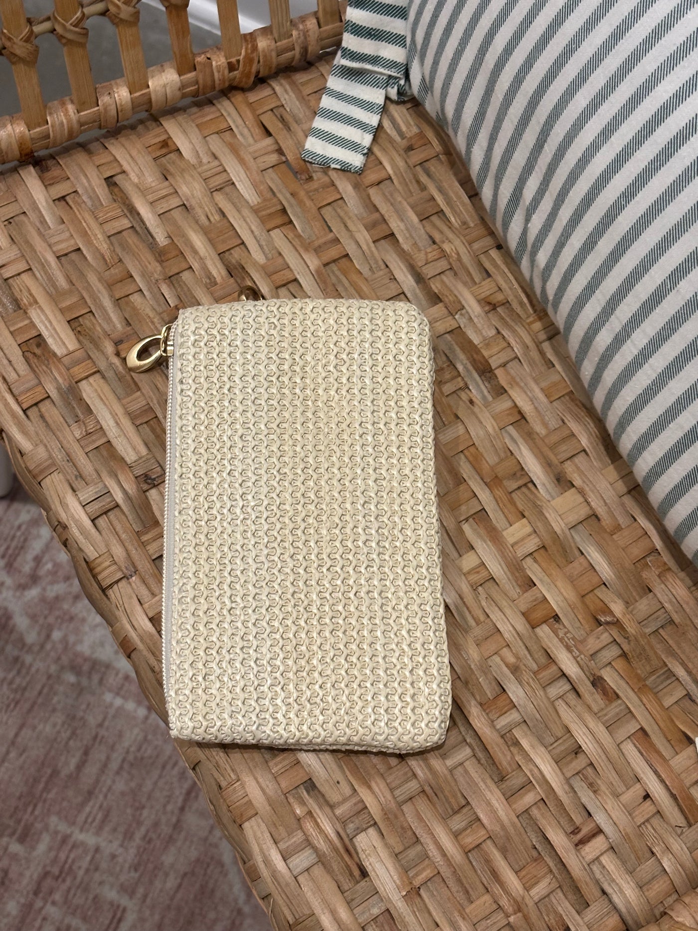 Woven Wristlet Wallet Bag | Ivory