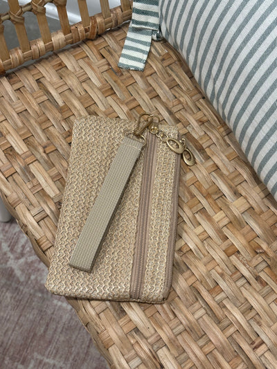 Woven Wristlet Wallet Bag | Mocha