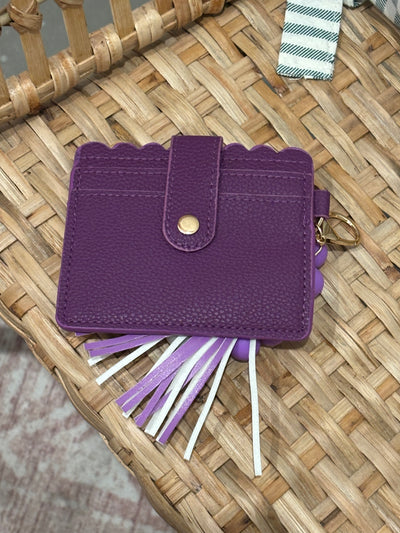 Beaded Bracelet Keychain Wallet | Purple