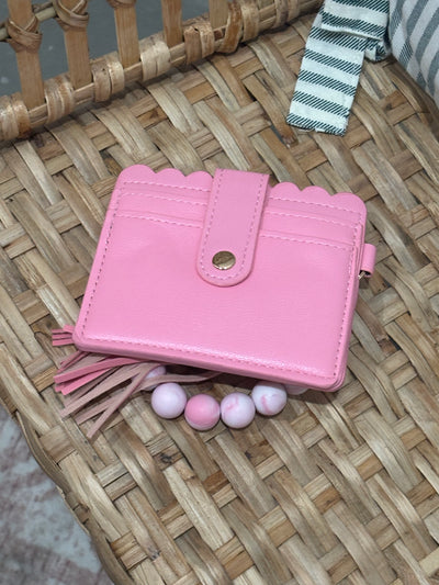 Beaded Bracelet Keychain Wallet | Pink