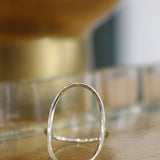 Curved Oval Ring | Silver