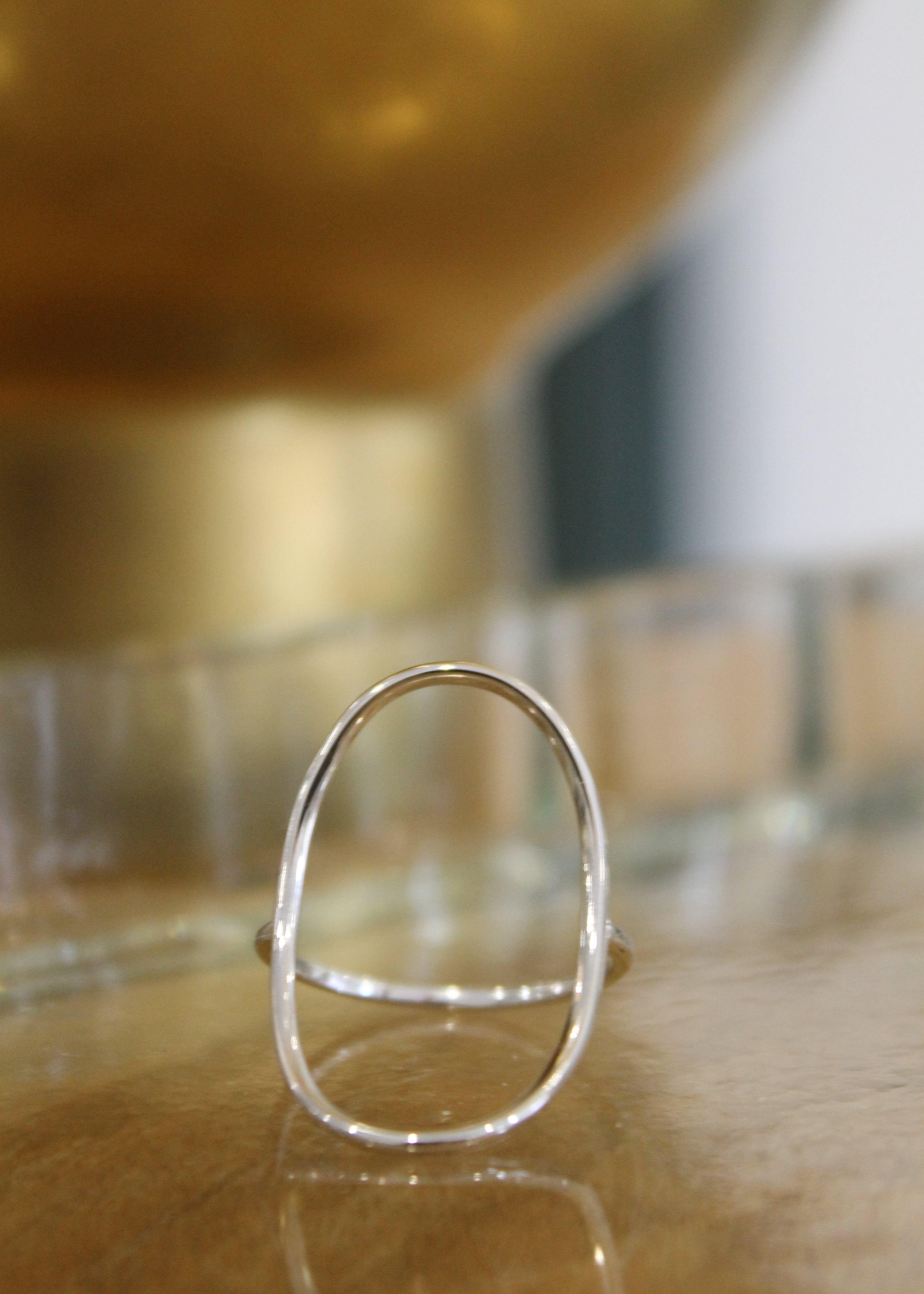 Curved Oval Ring | Silver