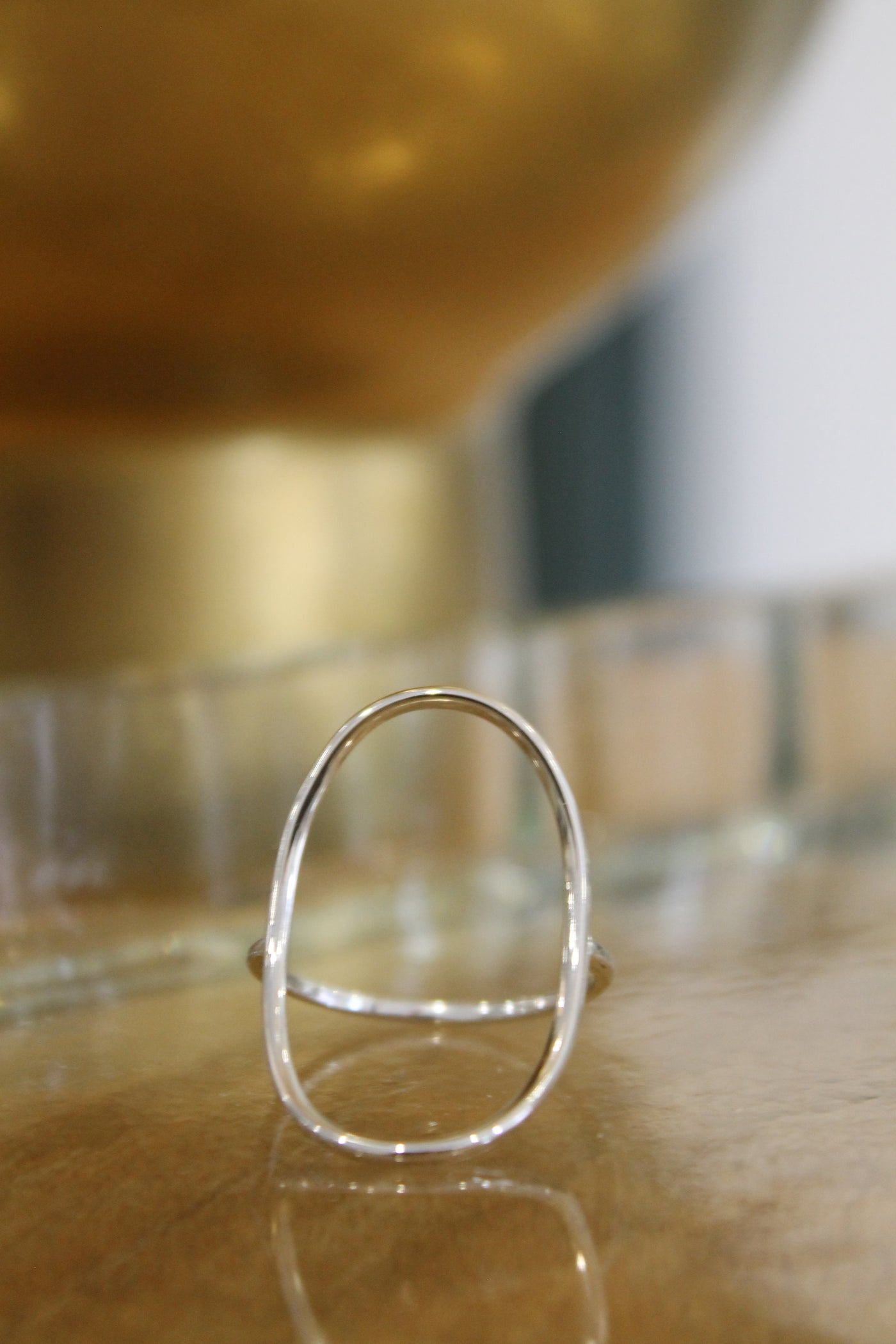 Curved Oval Ring | Silver