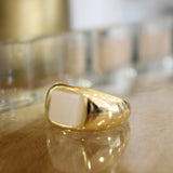 Square Resin Gold Ring