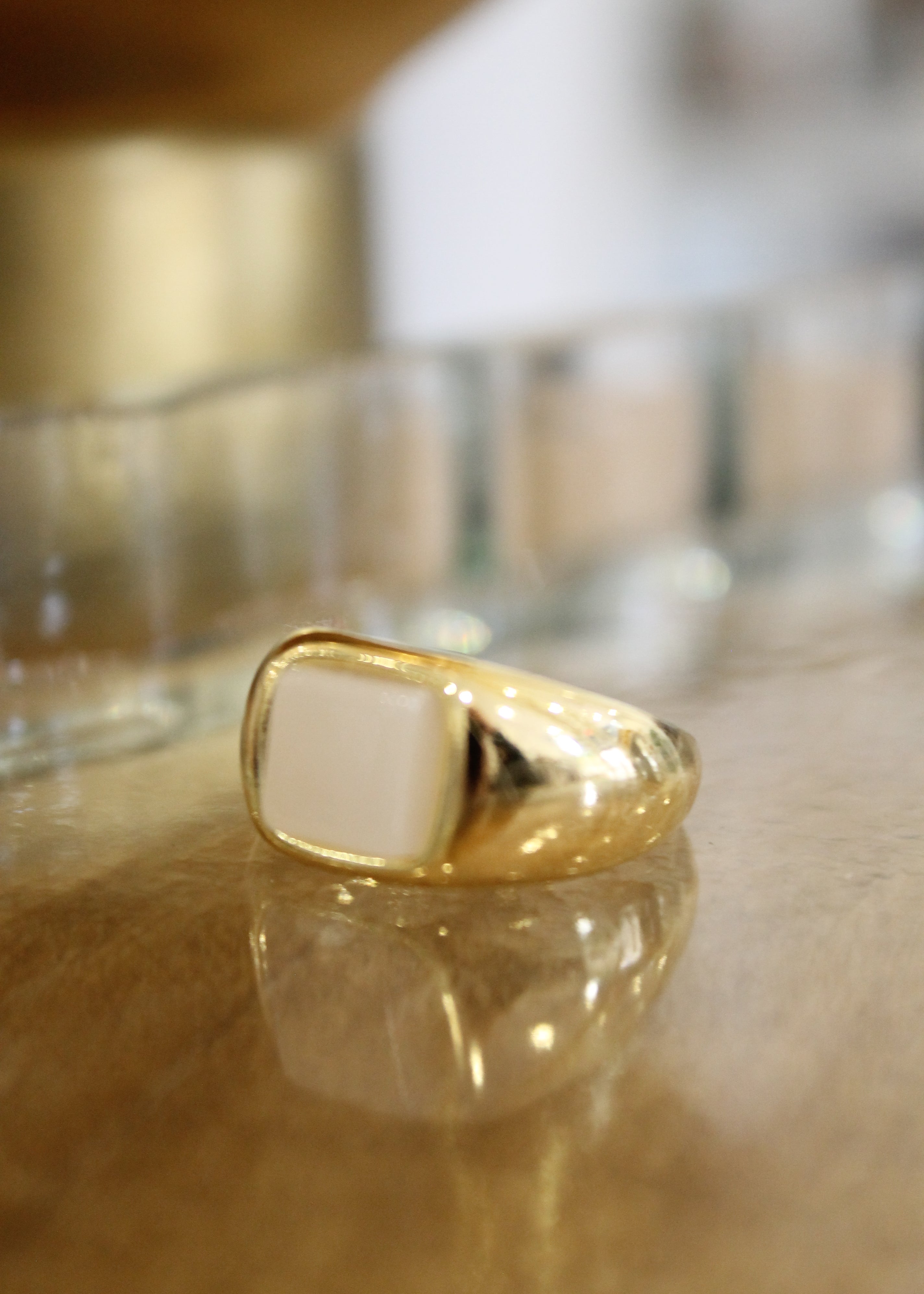Square Resin Gold Ring