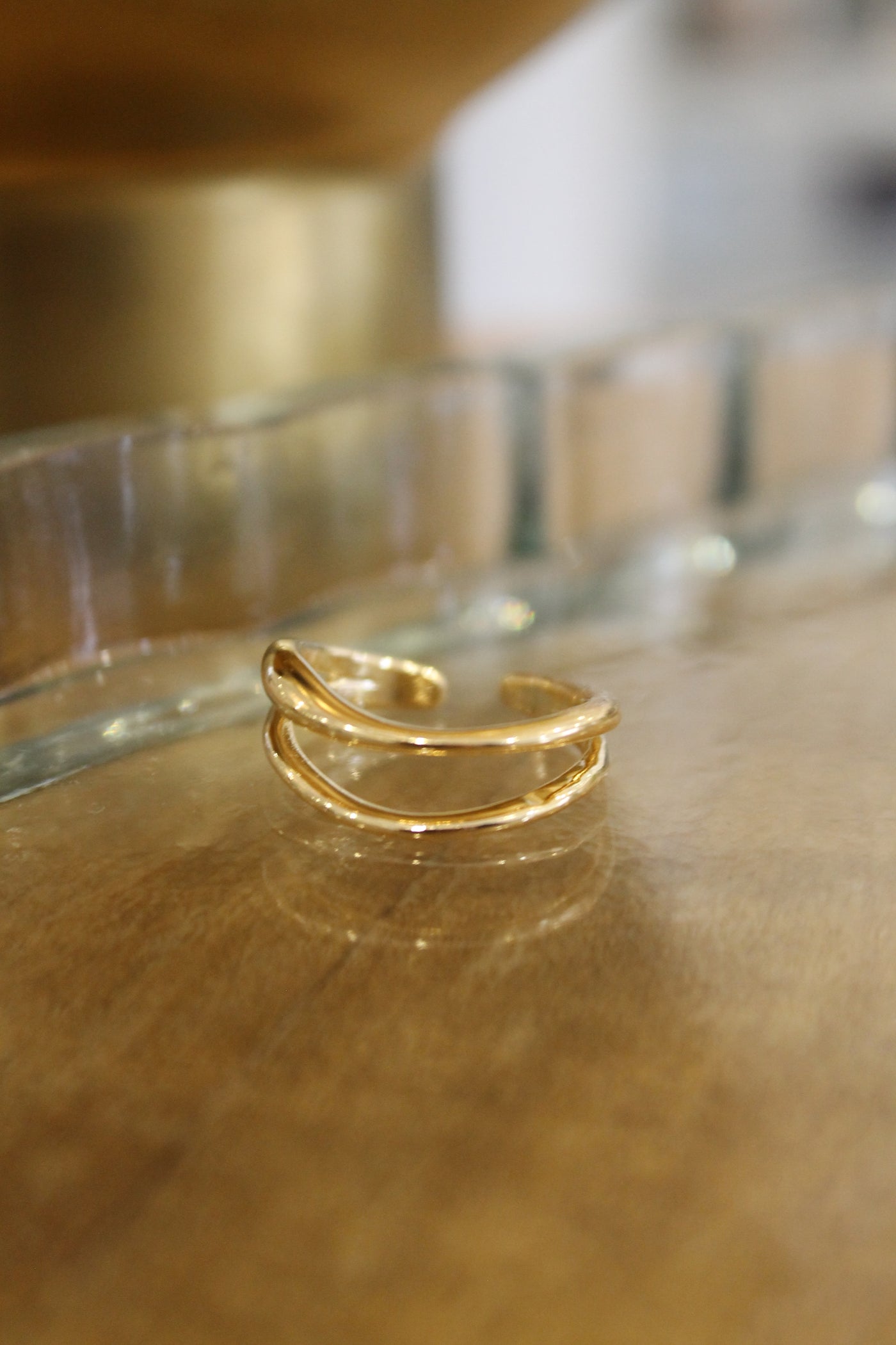 Gold Dipped Two Row Ring