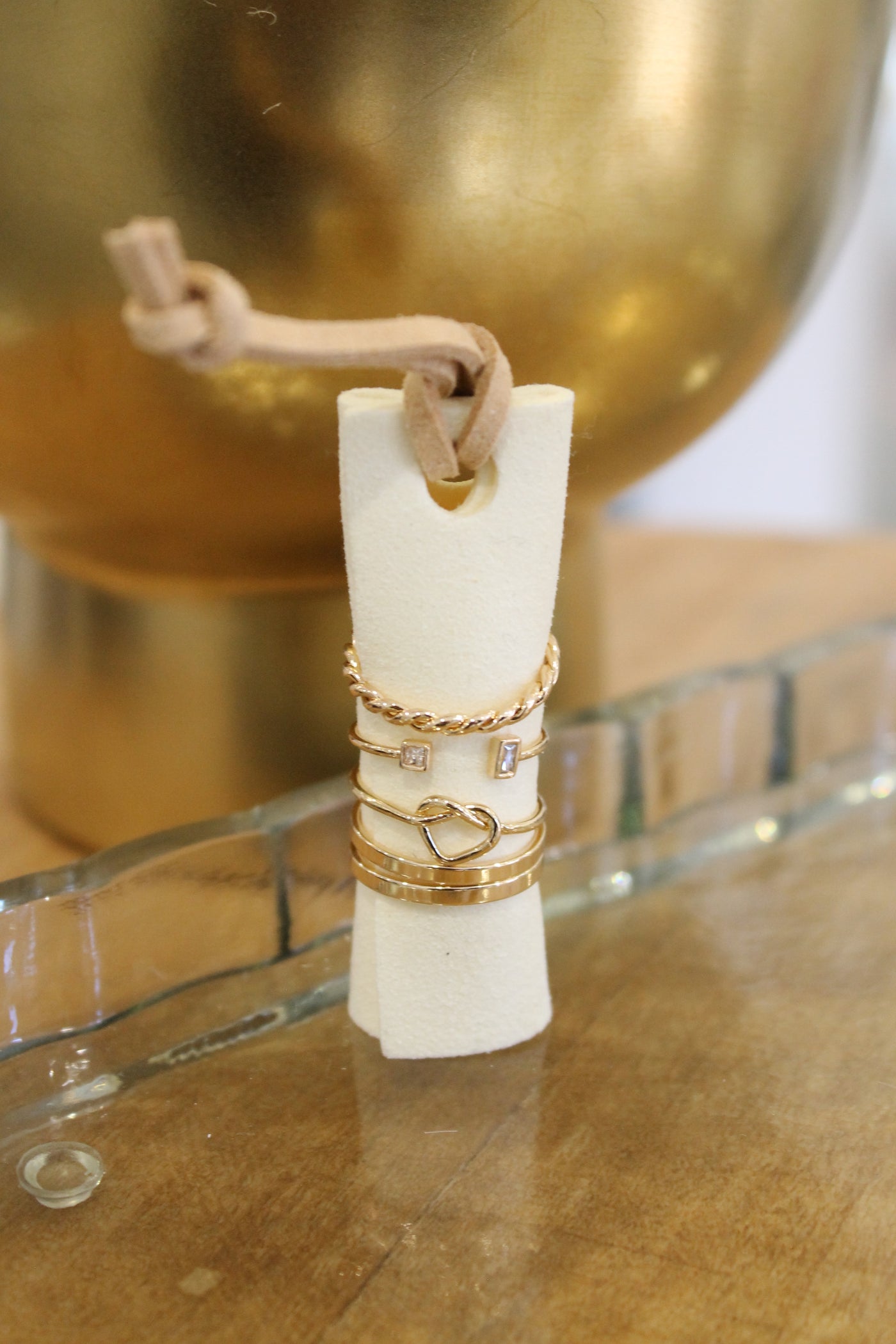 Gold Knotted Ring Set