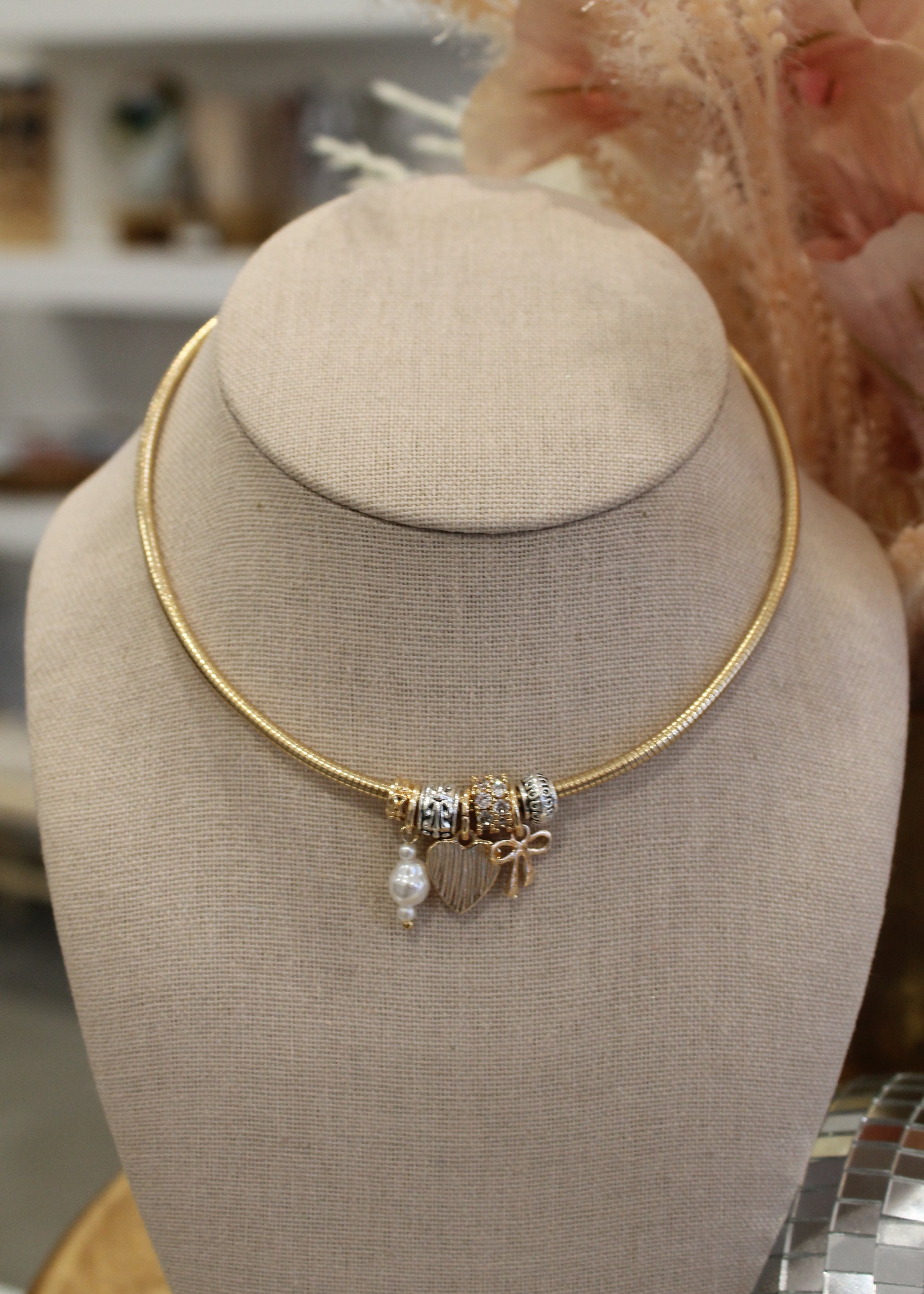 Mini Charms Coiled Choker Necklace