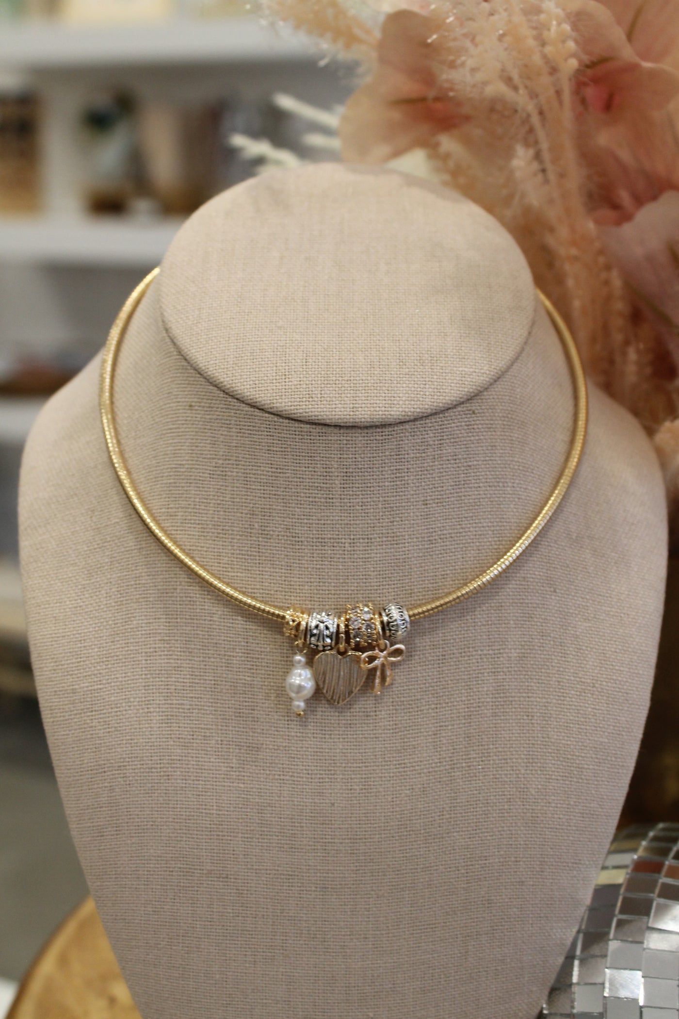 Mini Charms Coiled Choker Necklace