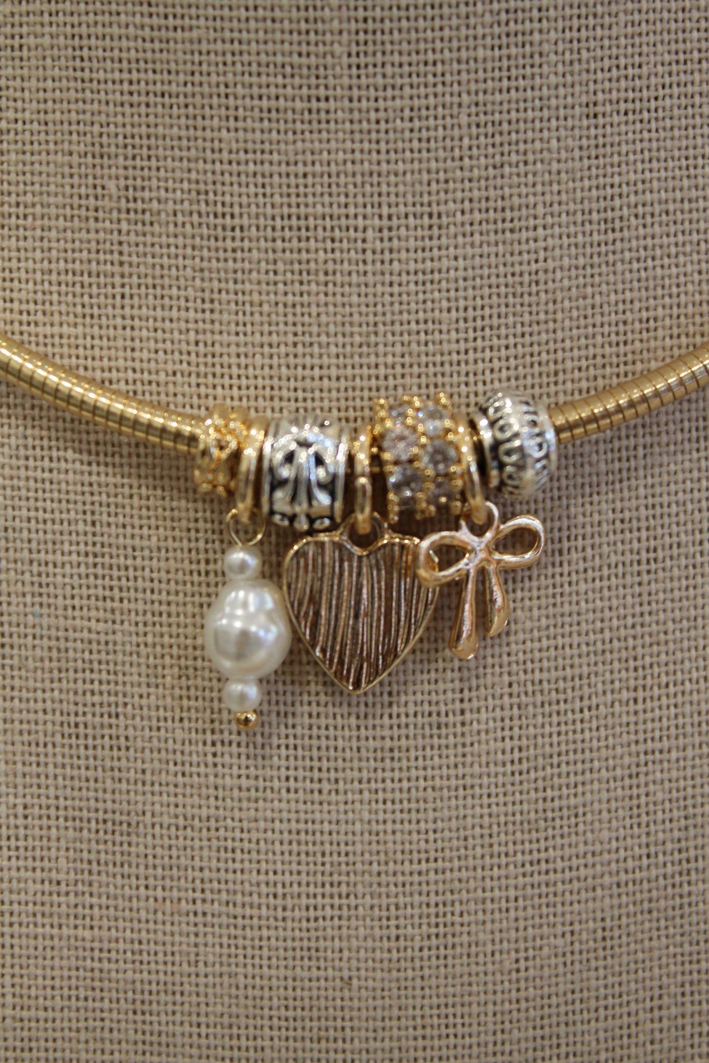 Mini Charms Coiled Choker Necklace