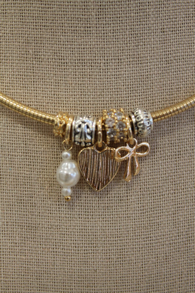 Mini Charms Coiled Choker Necklace