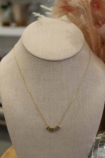 Mama Letters Chain Necklace | Gold