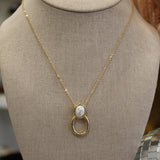 Pearl and Oval Pendant Necklace