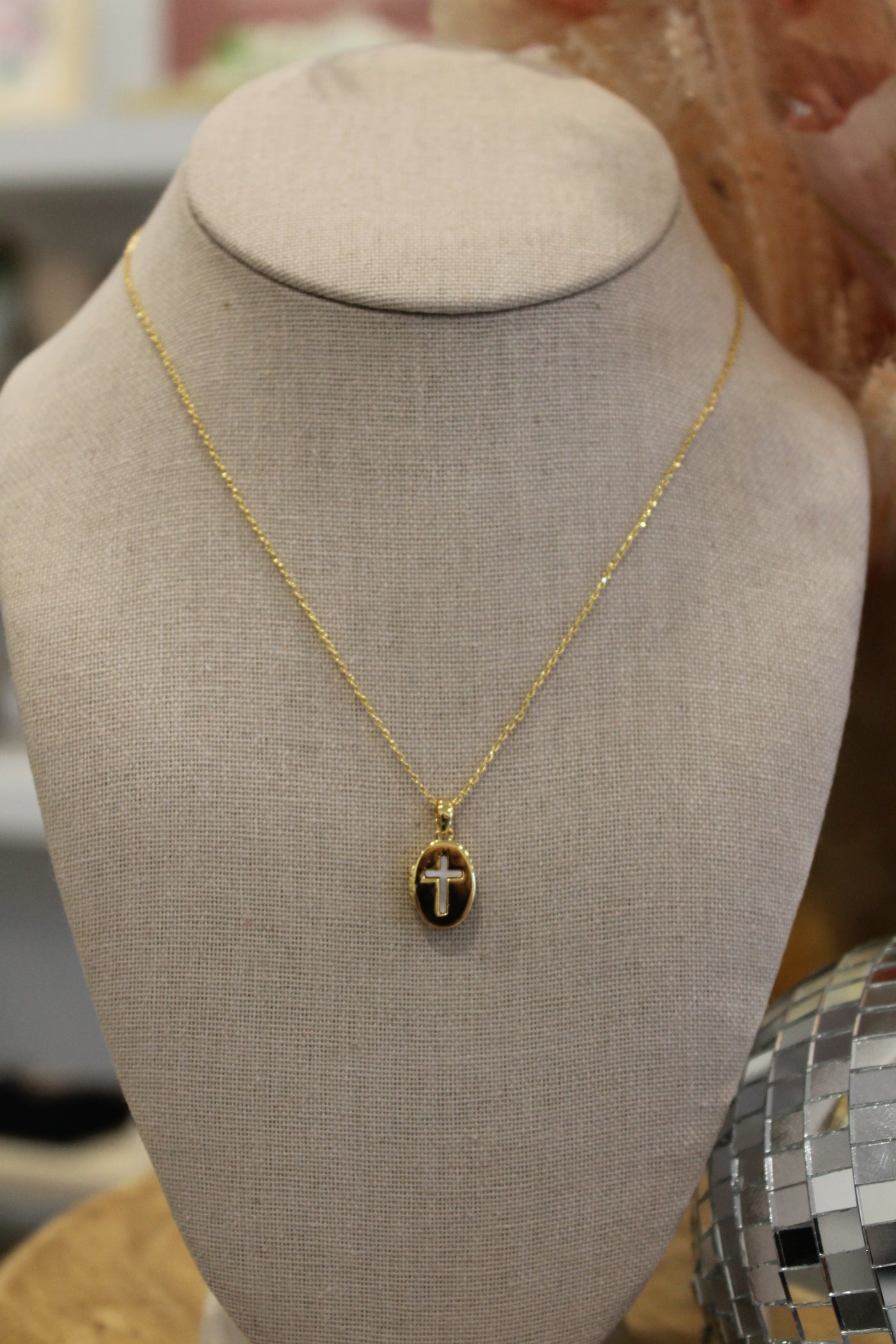 Pearl Cross Pendant Necklace