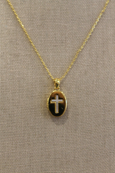 Pearl Cross Pendant Necklace