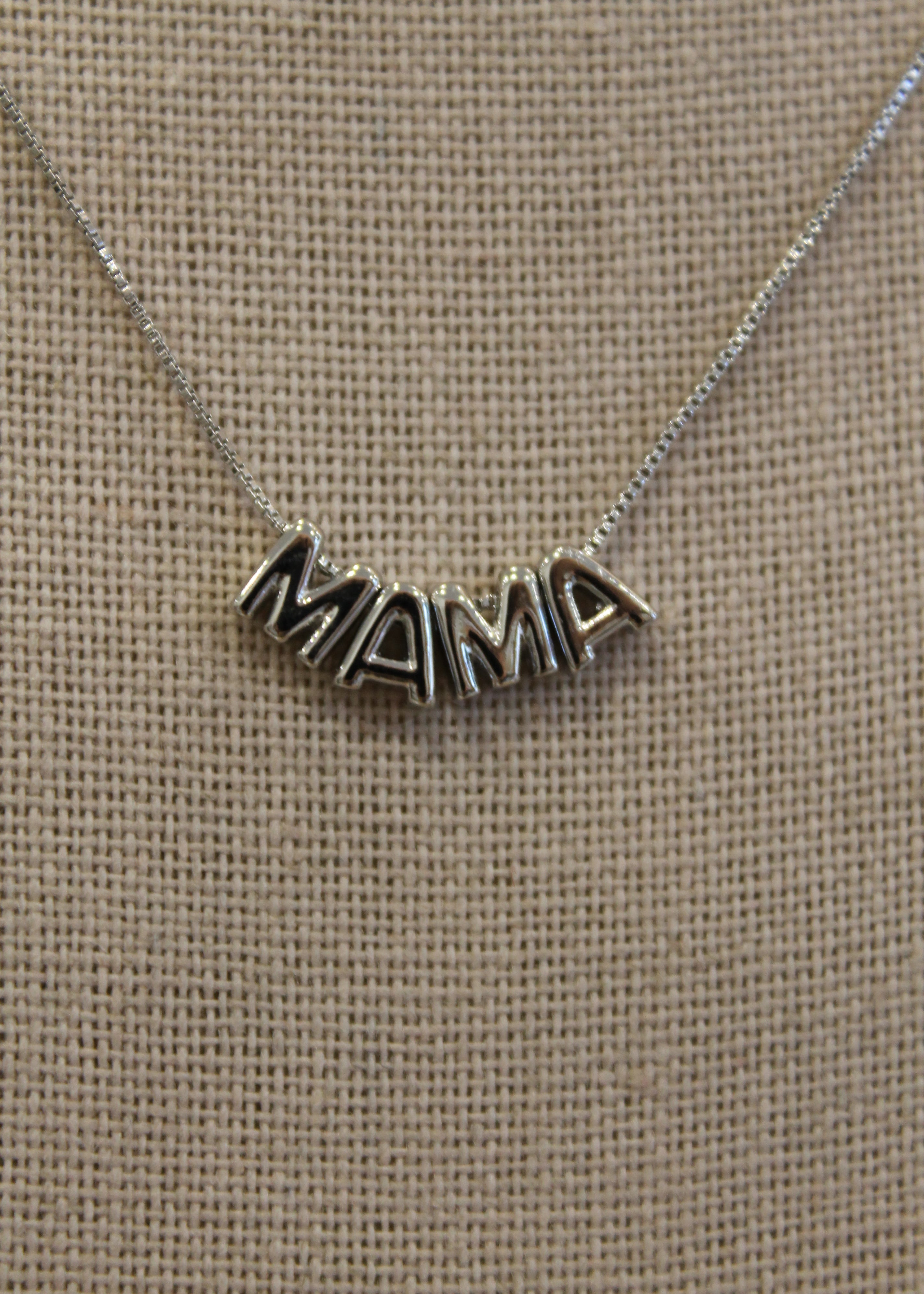 Mama Letters Chain Necklace | Silver