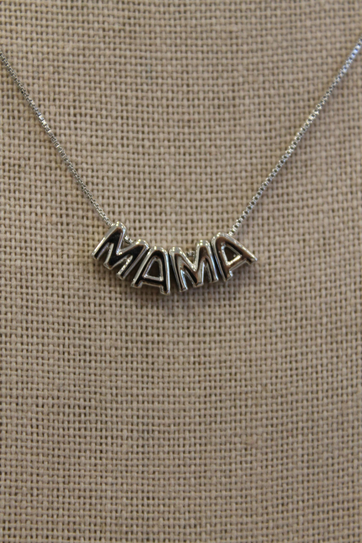 Mama Letters Chain Necklace | Silver