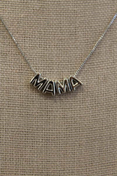 Mama Letters Chain Necklace | Silver