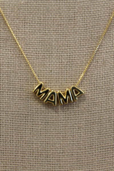 Mama Letters Chain Necklace | Gold