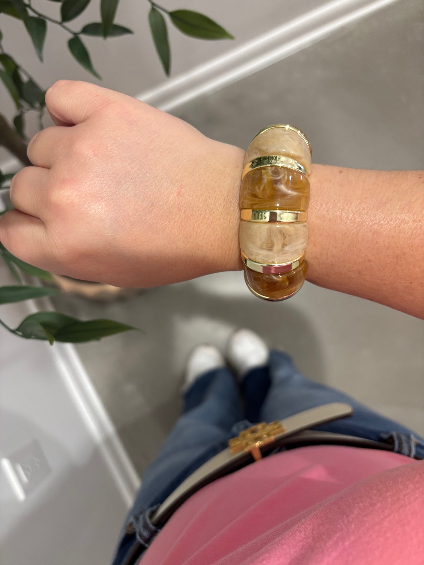 Resin Block Bracelet | Brown