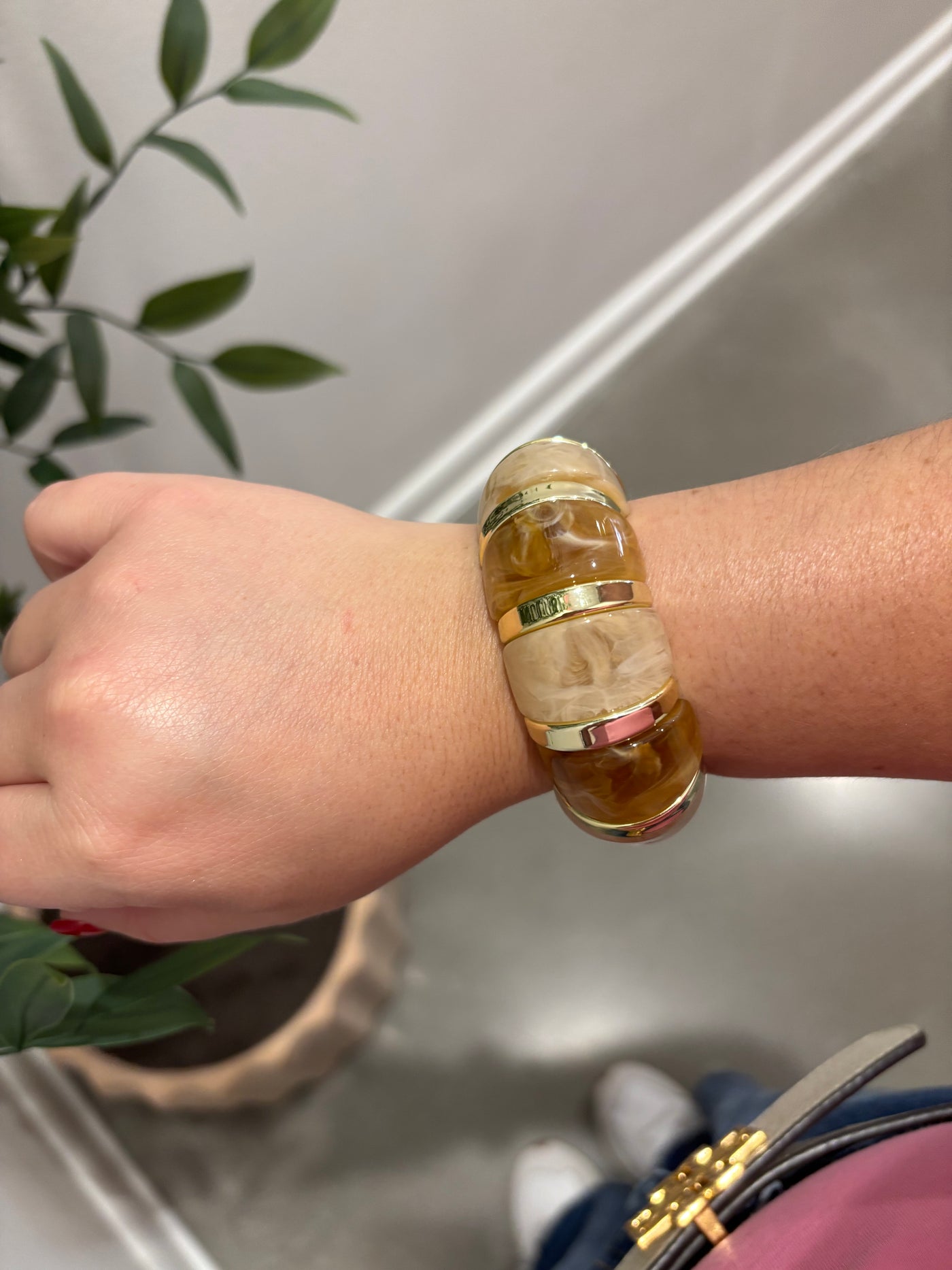 Resin Block Bracelet | Brown