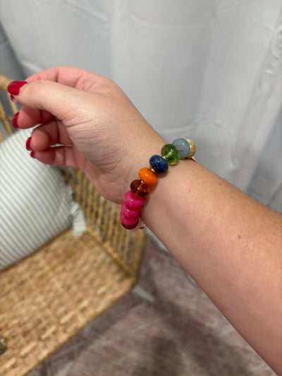 Disc Beaded Toggle Bracelet | Colorful