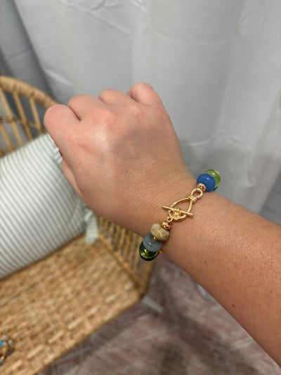 Disc Beaded Toggle Bracelet | Colorful
