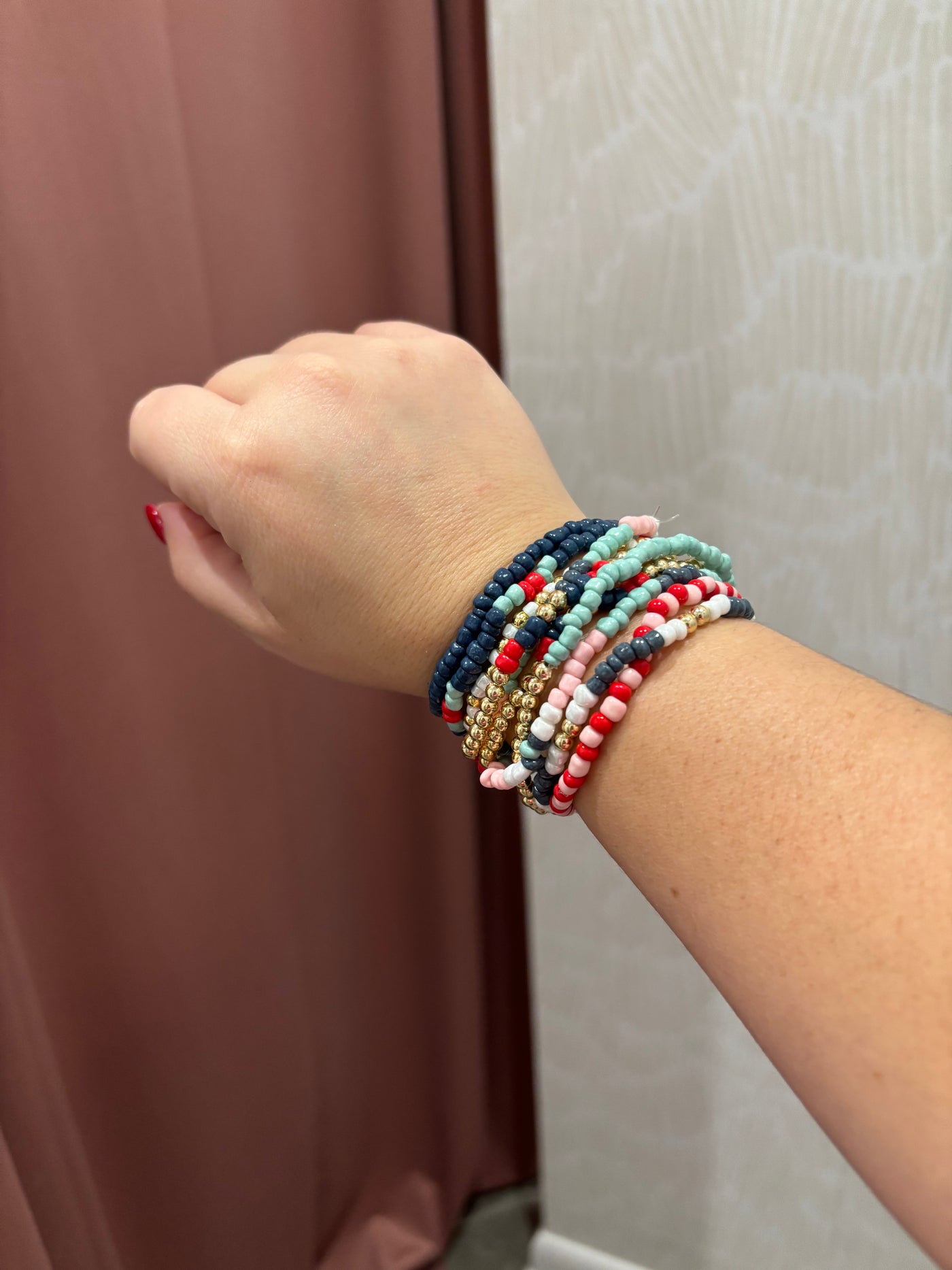 Mixed Colored Seed Beaded Bracelet Set