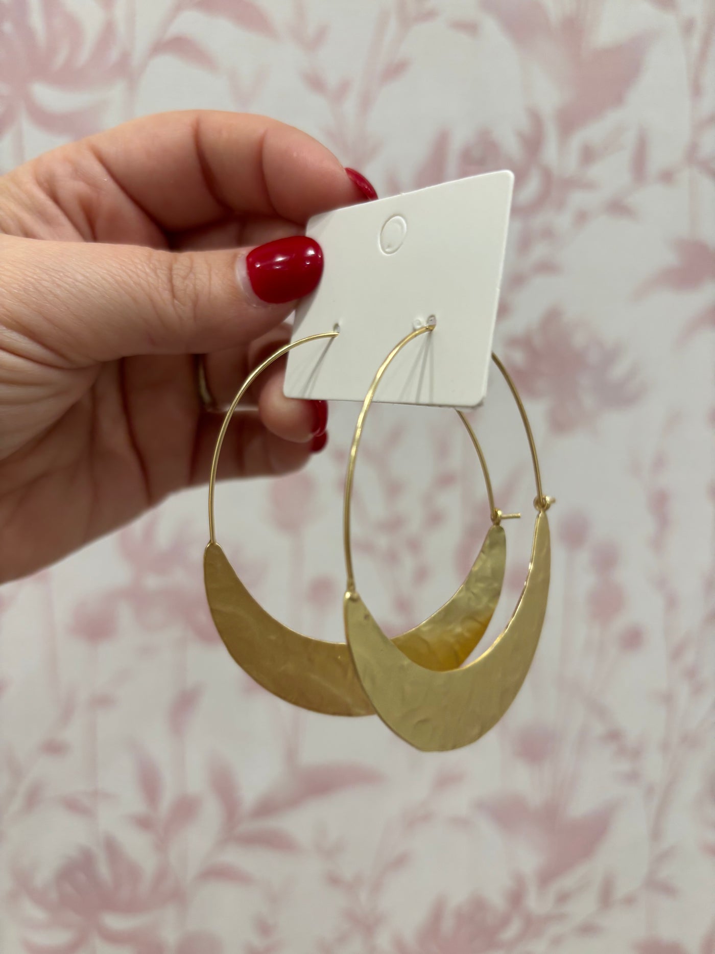 Hammered Semi Circle Hoops