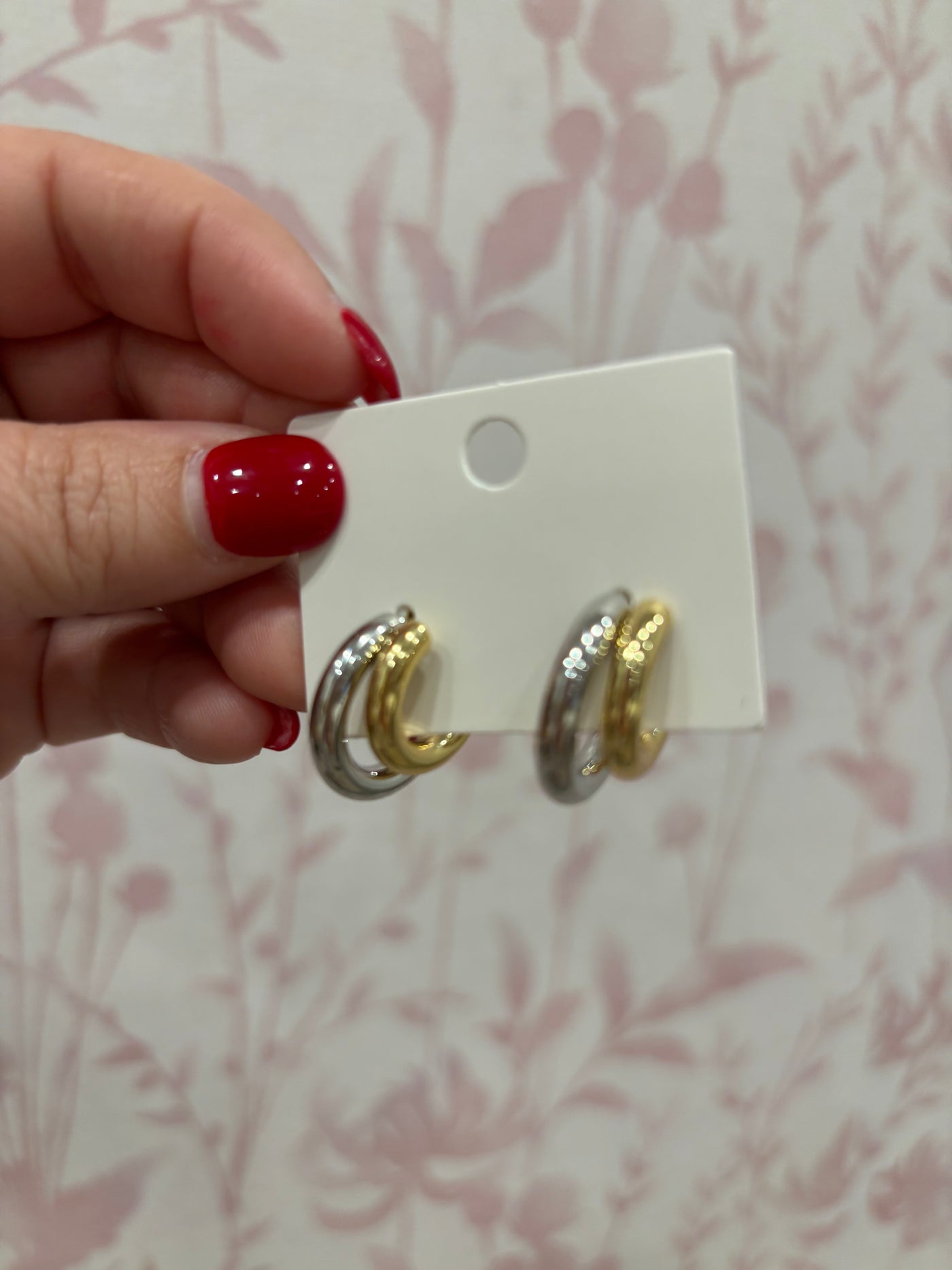 Two Tone Layered Hoop Earrings