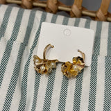 Pearls and Petals Drop Hoop Earrings