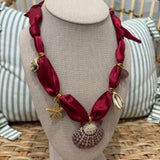 Scarf Charm Necklace | Cabernet Shells