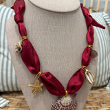 Scarf Charm Necklace | Cabernet Shells