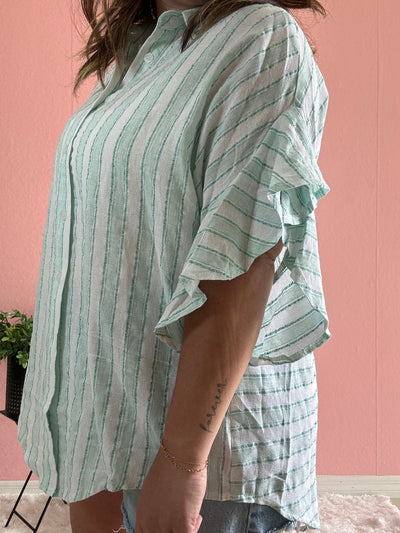 Collared button down soft oversized top