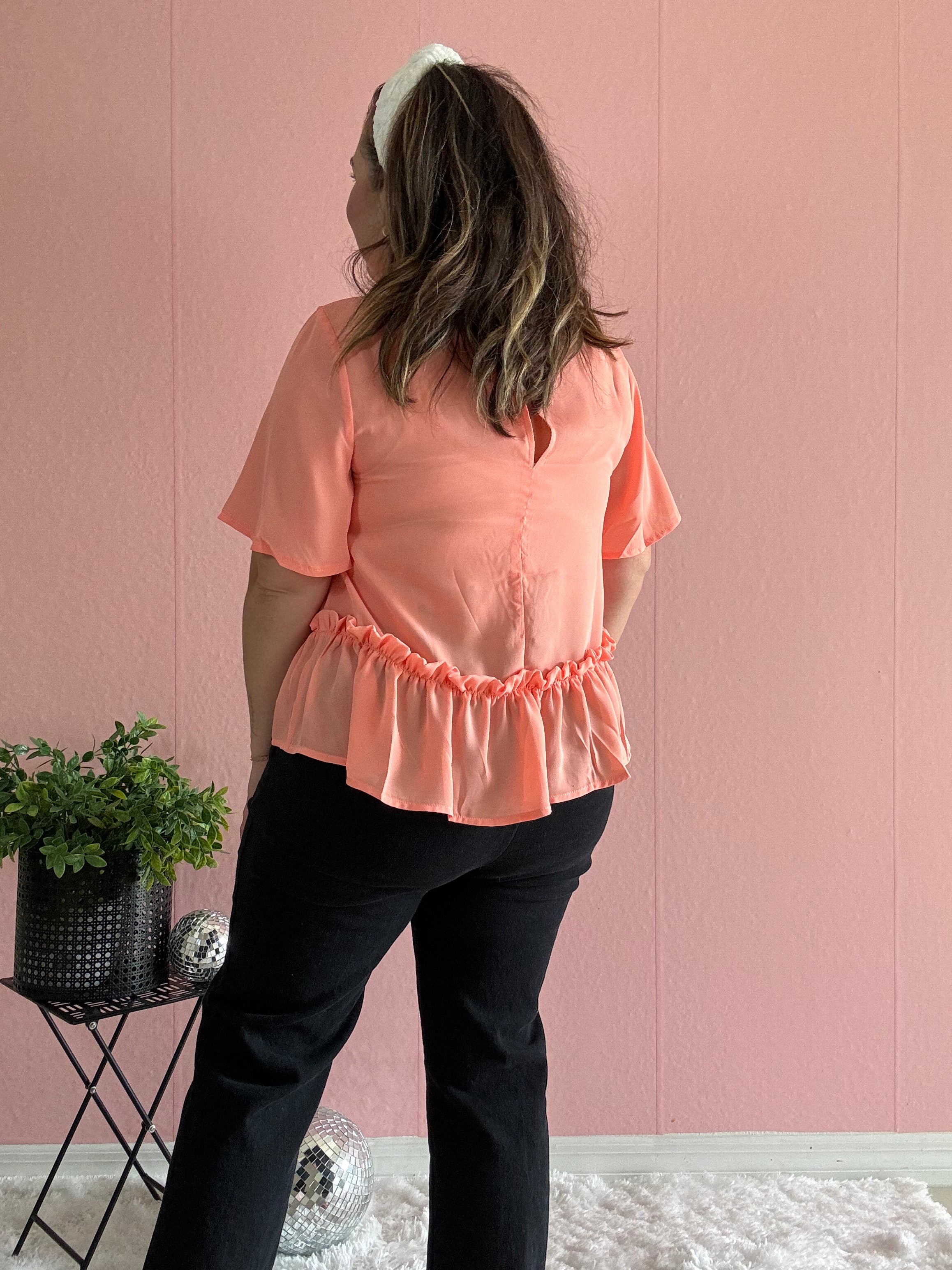 Ruffle detail blouse