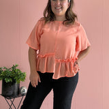 Ruffle blouse with aysemmetrical details
