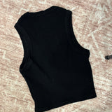 Ribbed Cropped Tank Top | Black
