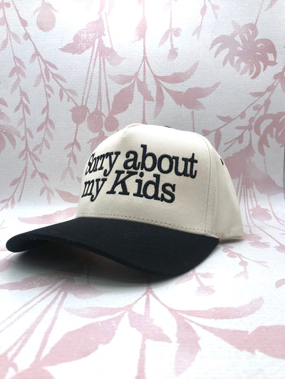Sorry About My Kids Embroidered Trucker Hat
