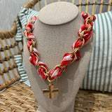Cross Scarf Charm Necklace