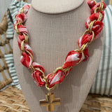 Cross Scarf Charm Necklace