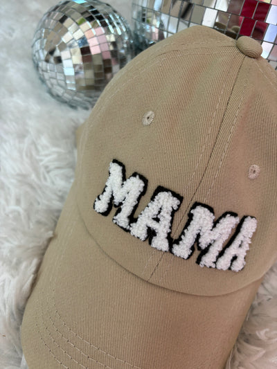 mama baseball cap with sherpa detail