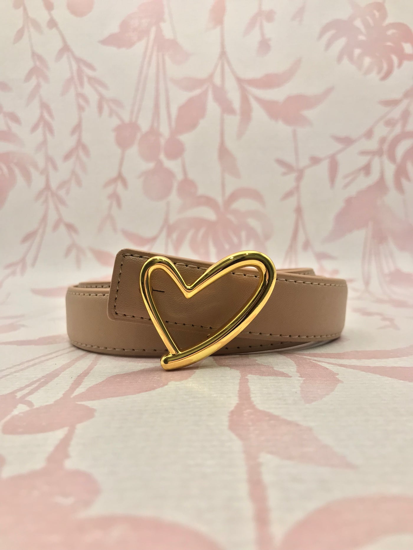Heart Buckle Belt | Light Brown