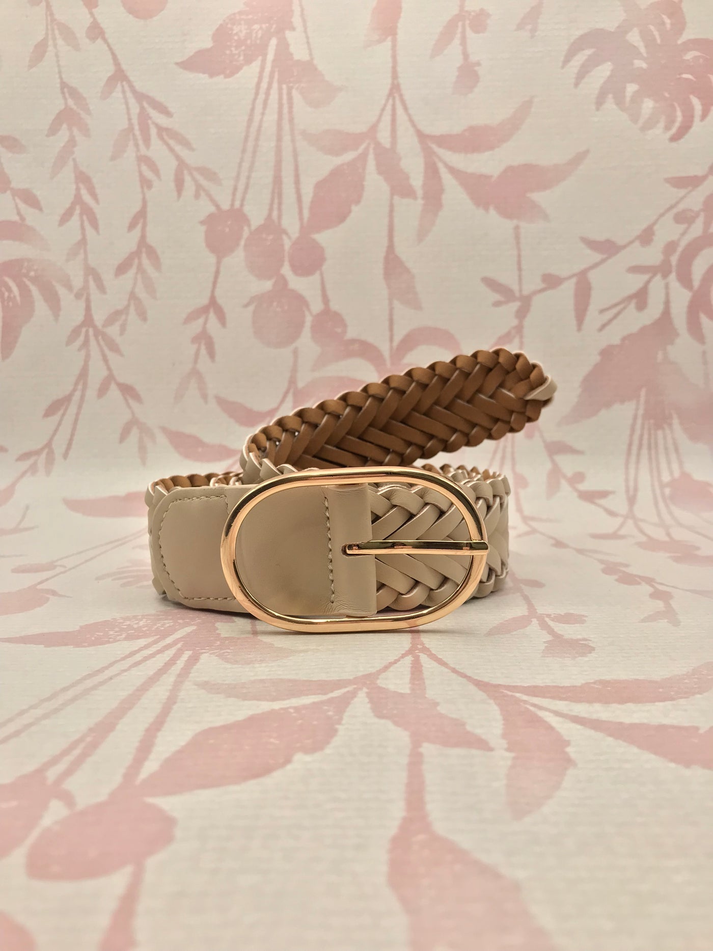 Braided Oval Buckle Belt | Ivory