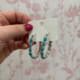 Turquoise Stone Hoops