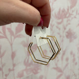 Hexagon Hoop Earring | Gold