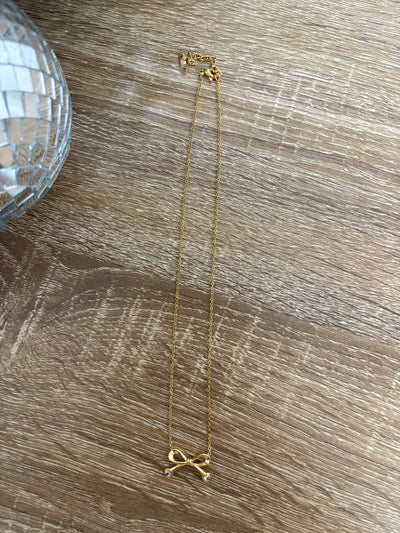 Petite Bow Gold Necklace