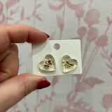 Acrylic Heart Studs | Clear