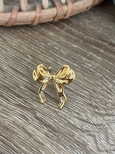 Gold Adjustable Bow Ring