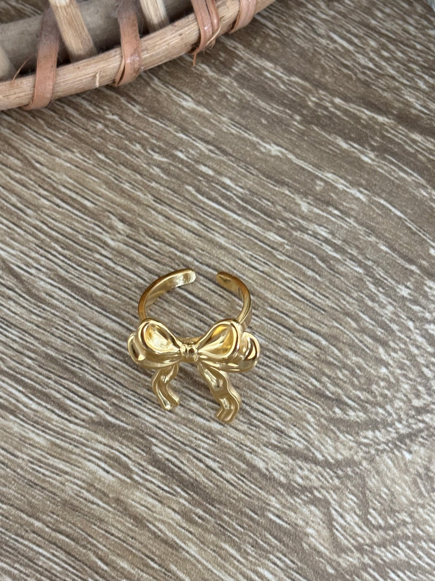 Gold Adjustable Bow Ring